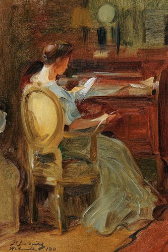 A Lady Sitting at Her Desk