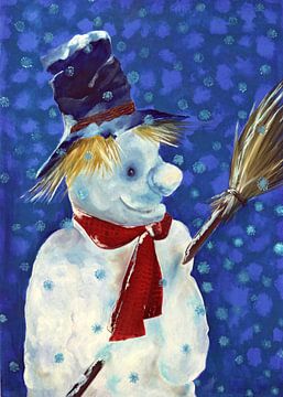 Snowman and the snow broom by Anne-Marie Somers