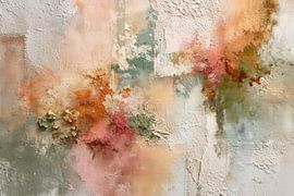 Orange-Pink Abstrakt – Sanftes, organisches Gemälde von Joriali Abstrakte Kunst