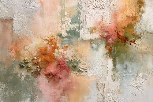 Oranje Roze Abstract - Zacht Organisch Schilderij