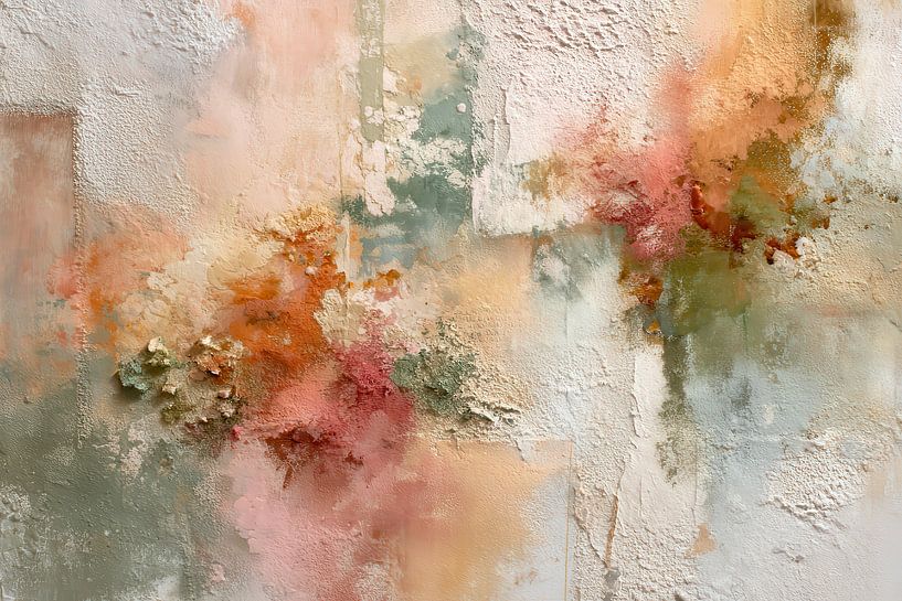 Orange Pink Abstract - Soft Organic Painting by Joriali Abstract