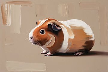 Realistisch cavia schilderij in olieverf van Art & Soul Creations