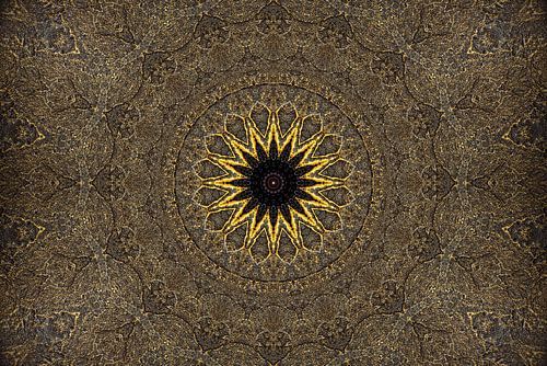 Digitale Kunst, Goud, Cirkel, Mandala