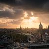 Nice sunset at the Amsterdam Skyline by Albert Dros
