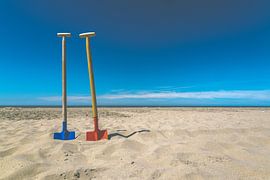 rode en blauwe schop van Michael Ruland