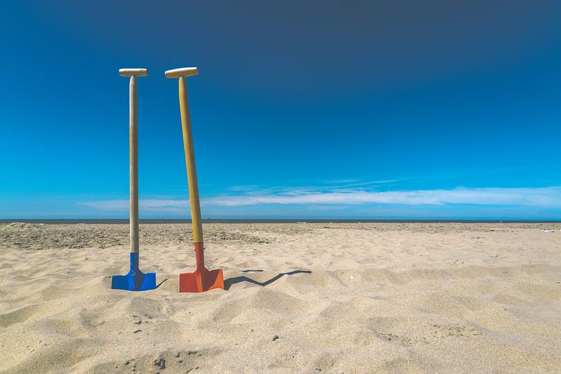 red and blue shovel by Michael Ruland