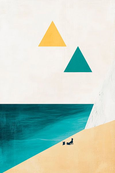 Geometrische Strukturen am Meer – Minimalistisch von Poster Art Shop