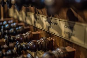 Registerknoppen van een orgel