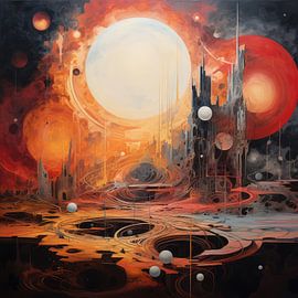 Bizarre Abstract surreal background of colours and shapes by Art Bizarre