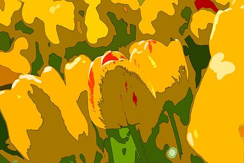 Gestileerde gele tulpen