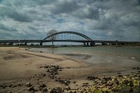 The old Lek Bridge near Vianen in the sun