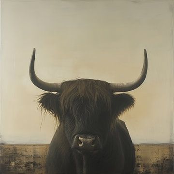 Koe in Zwart van Blikvanger Schilderijen
