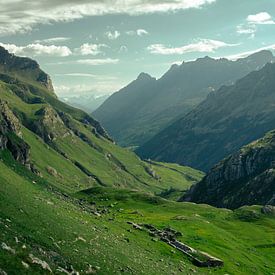 Die grüne Bergkette der Region Aosta von Marjolein Fortuin