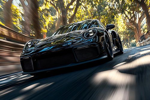 Ein schwarzer Porsche 911 GT3