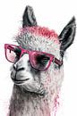 Stylish Alpaca with Pink Sunglasses by Felix Brönnimann thumbnail