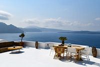 Terrace view over Santorini