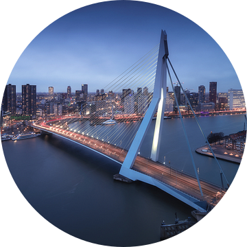 Erasmusbrug - Skyline Rotterdam van Vincent Fennis