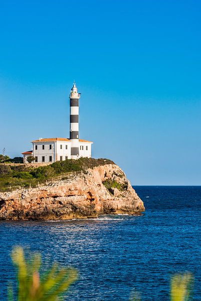 Leuchtturm in Porto Colom, Insel Mallorca Spanien von Alex Winter