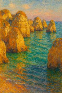 Lagos Ponta da Piedade Meereslandschaft – Algarve-Klippen Impressionistische Kunst