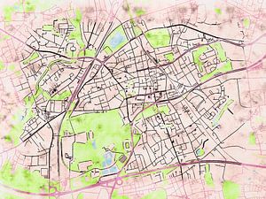 Karte von Gladbeck im stil 'Soothing Spring'