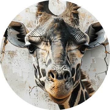 Scheuren van Realiteit: Giraffe portret van Eva Lee