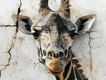 Scheuren van Realiteit: Giraffe portret van Eva Lee