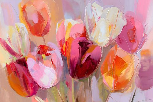 Colourful Tulips by Jacky
