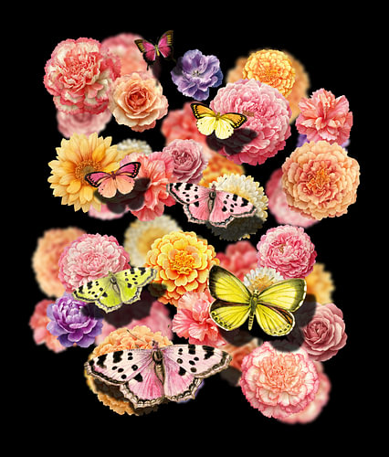 Floating Blooms, Flying Wings van Marja van den Hurk
