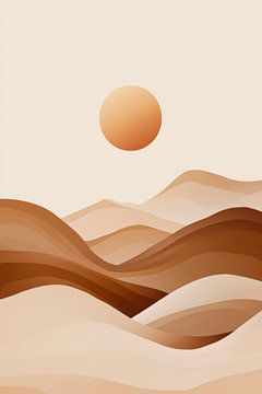 Woestijnlandschap zonsondergang van Poster Art Shop