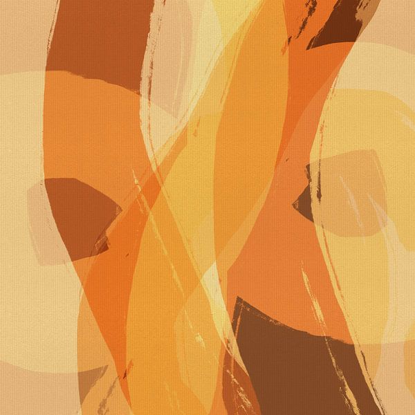 Yellow and terracotta painting in retro style by Abstract Minimalist Art