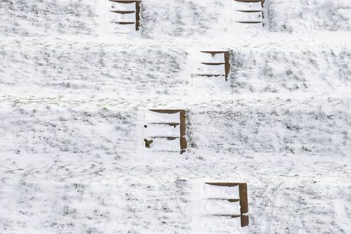 Trappen in de sneeuw