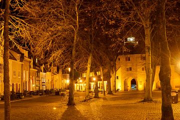 Vischmarkt van Harderwijk in de nacht