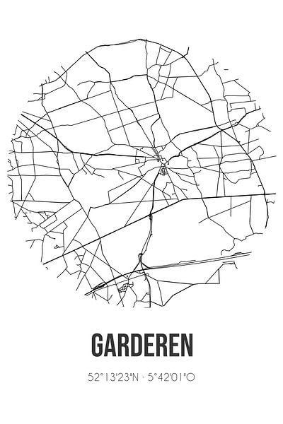 Garderen (Gelderland) | Map | Black and White by Prints of Place