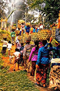 Begrafenisfeest processie Bali van Dorothy Berry-Lound