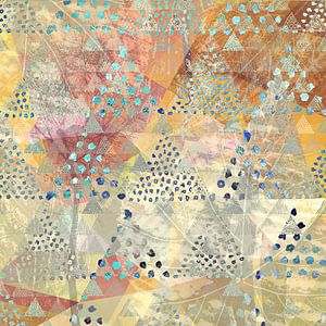 TRIANGLES DOTS LEAVES PATTERN-1 van Pia Schneider