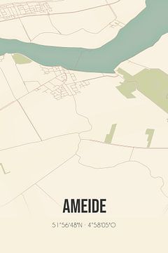 Vintage landkaart van Ameide (Utrecht) van MijnStadsPoster