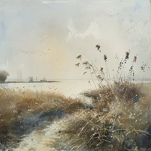 Mooie Horizon met Water en Gras