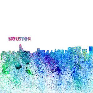 Silhouette impressionniste de Houston Texas Skyline sur Markus Bleichner
