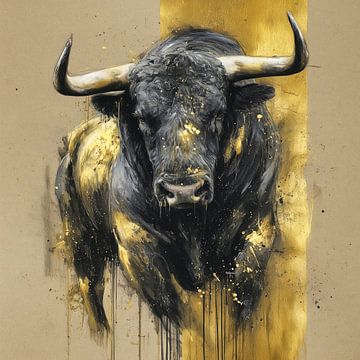 Stier in Schwarz und Gold