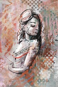 Inner Peace" - Weibliches Portrait in digitaler Kunst