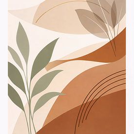 Harmonie botanique abstraite dans des tons terreux sur Dodik Hariyono