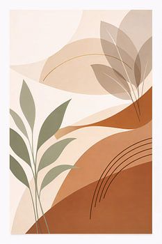 Abstract Botanical Harmony in Earthy Tones