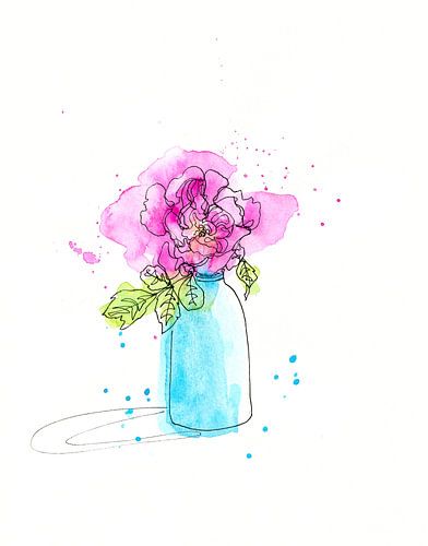 Nature morte aux roses roses