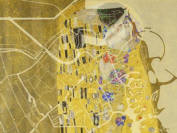 Map of Medemblik with the Kiss by Gustav Klimt by Map Art Studio