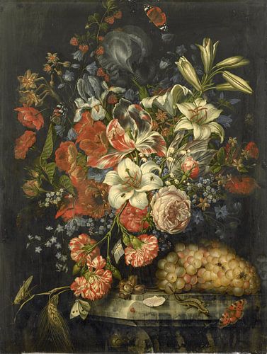 Stilleven met bloemen en vruchten, Ottmar Elliger (I)