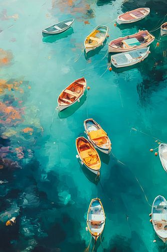 Mediterranean Fishing Boats in Turquoise
