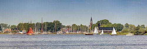 View of the Frisian town of Heeg on Heegermeer in early spring.