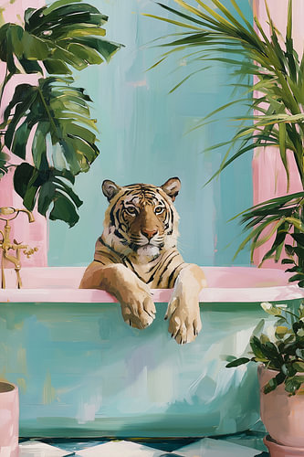 Tiger Bathtub Bathroom A | Tropical