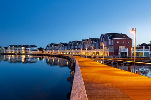 Colored houses on the Rietplas in Houten