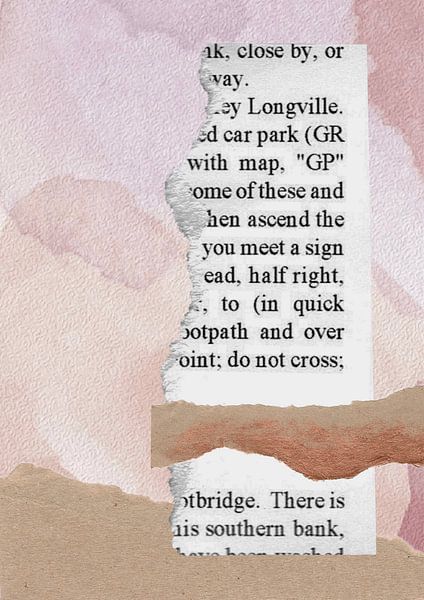 Collage of torn paper on a background of watercolor by Studio Allee